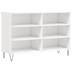 vidaXL Aparador de madera contrachapada blanco brillo 103,5x35x70 cm