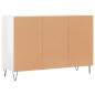 vidaXL Aparador de madera contrachapada blanco brillo 103,5x35x70 cm vidaXL Aparador de madera contrachapada blanco brillo 103,5x35x70 cm