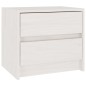 vidaXL Mesita de noche madera maciza de pino blanca 40x30,5x35,5 cm vidaXL Mesita de noche madera maciza de pino blanca 40x30,5x35,5 cm