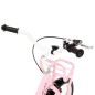 vidaXL Bicicleta niños y portaequipajes delantero 14" blanca y rosa vidaXL Bicicleta niños y portaequipajes delantero 14" blanca y rosa