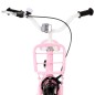 vidaXL Bicicleta niños y portaequipajes delantero 14" blanca y rosa vidaXL Bicicleta niños y portaequipajes delantero 14" blanca y rosa