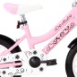 vidaXL Bicicleta niños y portaequipajes delantero 14" blanca y rosa vidaXL Bicicleta niños y portaequipajes delantero 14" blanca y rosa