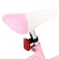 vidaXL Bicicleta niños y portaequipajes delantero 14" blanca y rosa vidaXL Bicicleta niños y portaequipajes delantero 14" blanca y rosa