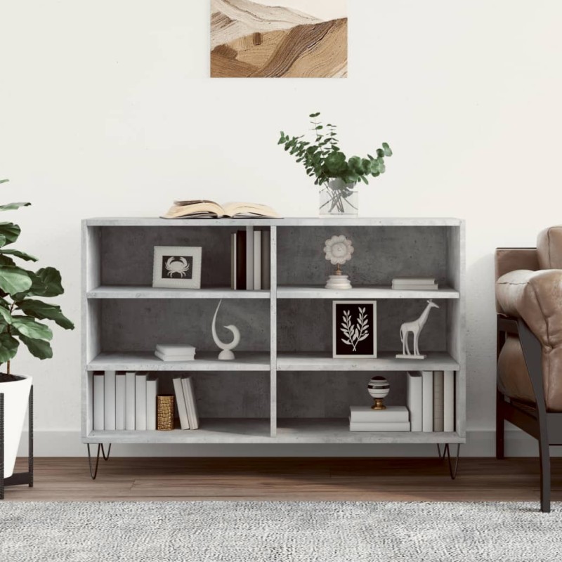 vidaXL Aparador de madera contrachapada gris hormigón 103,5x35x70 cm vidaXL Aparador de madera contrachapada gris hormigón 103,5x35x70 cm
