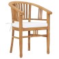 vidaXL Set de comedor de jardín 7 pzas y cojines madera maciza de teca