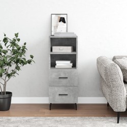 vidaXL Aparador de madera contrachapada gris hormigón 34,5x34x90 cm