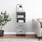 vidaXL Aparador de madera contrachapada gris hormigón 34,5x34x90 cm vidaXL Aparador de madera contrachapada gris hormigón 34,5x34x90 cm