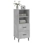 vidaXL Aparador de madera contrachapada gris hormigón 34,5x34x90 cm vidaXL Aparador de madera contrachapada gris hormigón 34,5x34x90 cm