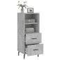 vidaXL Aparador de madera contrachapada gris hormigón 34,5x34x90 cm vidaXL Aparador de madera contrachapada gris hormigón 34,5x34x90 cm