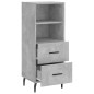vidaXL Aparador de madera contrachapada gris hormigón 34,5x34x90 cm vidaXL Aparador de madera contrachapada gris hormigón 34,5x34x90 cm