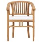 vidaXL Set de comedor de jardín 7 pzas y cojines madera maciza de teca