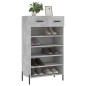 vidaXL Zapatero madera de ingeniería gris hormigón 60x35x105 cm