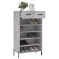 vidaXL Zapatero madera de ingeniería gris hormigón 60x35x105 cm