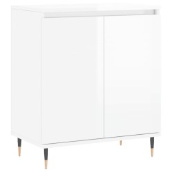 vidaXL Aparador de madera contrachapada blanco brillante 60x35x70 cm