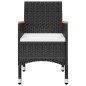 vidaXL Juego de comedor de jardín de 5 piezas negro vidaXL Juego de comedor de jardín de 5 piezas negro