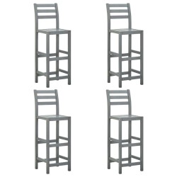 vidaXL Taburetes de cocina 4 unidades madera maciza de acacia gris