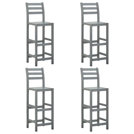 vidaXL Taburetes de cocina 4 unidades madera maciza de acacia gris