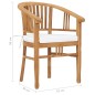 vidaXL Set de comedor de jardín 7 pzas y cojines madera maciza de teca