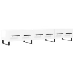 vidaXL Mueble de TV madera de ingeniería blanco brillo 150x36x30 cm