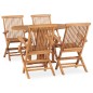 vidaXL Set de comedor de jardín plegable 5 pzas madera maciza de teca vidaXL Set de comedor de jardín plegable 5 pzas madera maciza de teca