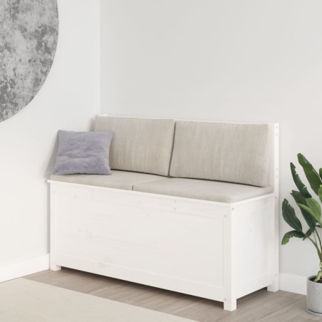 vidaXL Banco de madera maciza de pino blanco 110x41x76,5 cm