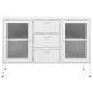 vidaXL Aparador de acero y vidrio templado blanco 105x35x70 cm vidaXL Aparador de acero y vidrio templado blanco 105x35x70 cm