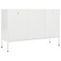 vidaXL Aparador de acero y vidrio templado blanco 105x35x70 cm vidaXL Aparador de acero y vidrio templado blanco 105x35x70 cm