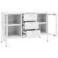 vidaXL Aparador de acero y vidrio templado blanco 105x35x70 cm vidaXL Aparador de acero y vidrio templado blanco 105x35x70 cm