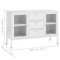 vidaXL Aparador de acero y vidrio templado blanco 105x35x70 cm vidaXL Aparador de acero y vidrio templado blanco 105x35x70 cm