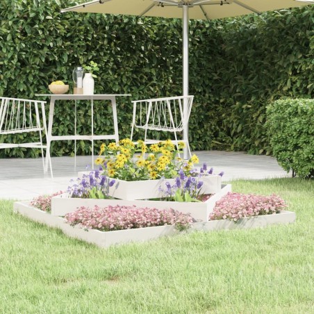 vidaXL Jardinera madera maciza de pino blanco 112x112x27 cm