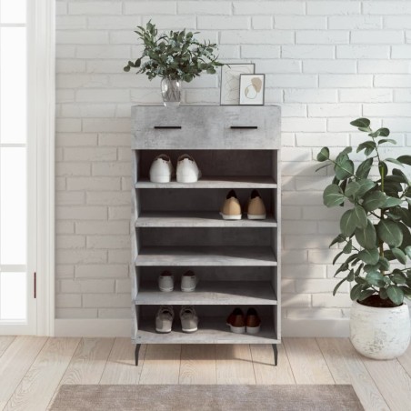 vidaXL Zapatero madera de ingeniería gris hormigón 60x35x105 cm
