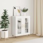 vidaXL Aparador de madera contrachapada blanco brillante 69,5x34x90 cm