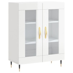 vidaXL Aparador de madera contrachapada blanco brillante 69,5x34x90 cm