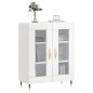 vidaXL Aparador de madera contrachapada blanco brillante 69,5x34x90 cm