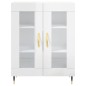 vidaXL Aparador de madera contrachapada blanco brillante 69,5x34x90 cm