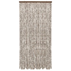 vidaXL Cortina mosquitera chenilla gris taupe y blanco 100x220 cm 