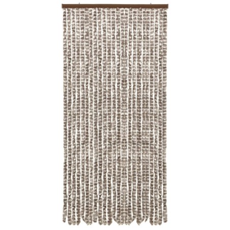 vidaXL Cortina mosquitera chenilla gris taupe y blanco 100x220 cm 