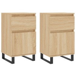 vidaXL Aparadores 2 uds madera de ingeniería roble Sonoma 40x35x70 cm