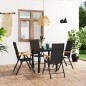 vidaXL Juego de comedor para jardín 5 piezas negro y marrón vidaXL Juego de comedor para jardín 5 piezas negro y marrón