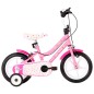 vidaXL Bicicleta para niños 12 pulgadas blanco y rosa