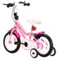 vidaXL Bicicleta para niños 12 pulgadas blanco y rosa