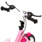 vidaXL Bicicleta para niños 12 pulgadas blanco y rosa