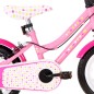 vidaXL Bicicleta para niños 12 pulgadas blanco y rosa