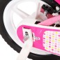 vidaXL Bicicleta para niños 12 pulgadas blanco y rosa