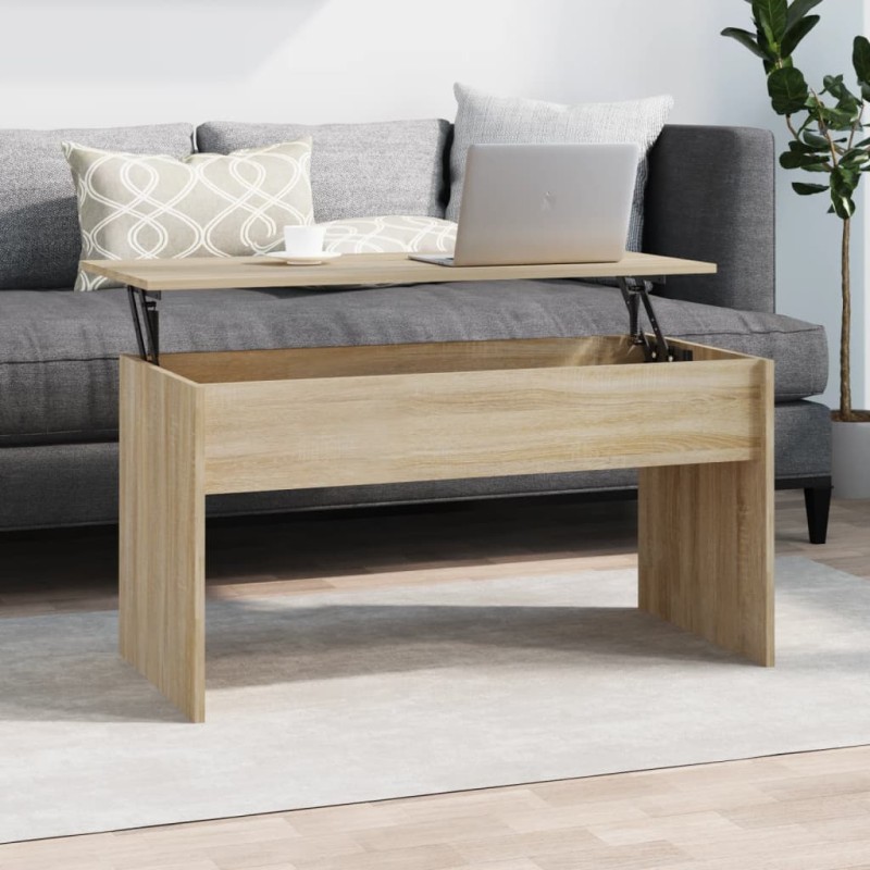 vidaXL Mesa de centro madera contrachapada roble 102x50,5x52,5 cm vidaXL Mesa de centro madera contrachapada roble 102x50,5x52,5 cm
