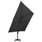 vidaXL Sombrilla voladiza con doble techo negro 300x300 cm vidaXL Sombrilla voladiza con doble techo negro 300x300 cm