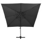vidaXL Sombrilla voladiza con doble techo negro 300x300 cm vidaXL Sombrilla voladiza con doble techo negro 300x300 cm