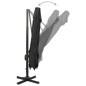 vidaXL Sombrilla voladiza con doble techo negro 300x300 cm vidaXL Sombrilla voladiza con doble techo negro 300x300 cm