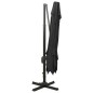 vidaXL Sombrilla voladiza con doble techo negro 300x300 cm vidaXL Sombrilla voladiza con doble techo negro 300x300 cm