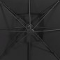 vidaXL Sombrilla voladiza con doble techo negro 300x300 cm vidaXL Sombrilla voladiza con doble techo negro 300x300 cm